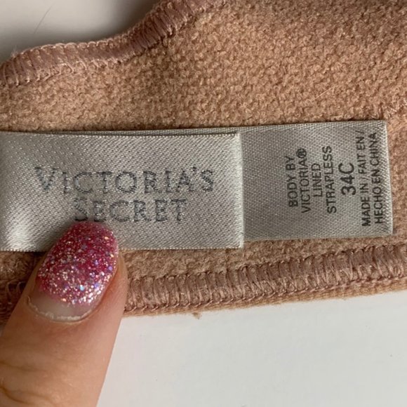 VS Body by Victoria Nude Lace Lined Strapless Bra - Picture 3 of 6